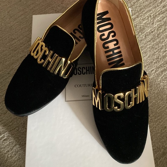 Moschino velvet maxi letter loafers size 37 - Picture 3 of 5